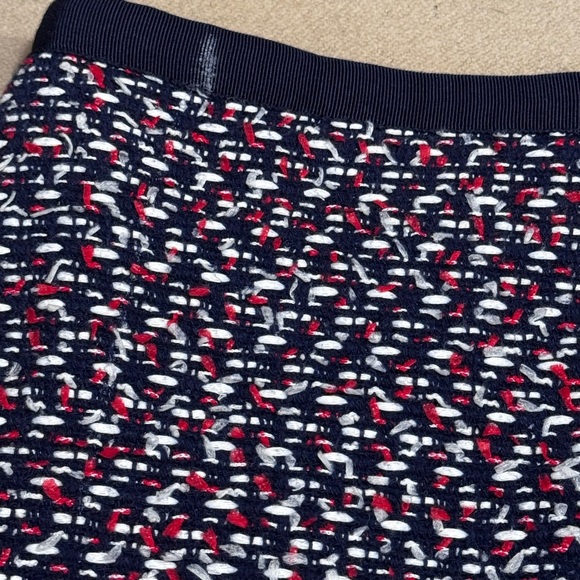 Talbots Asymmetrical Blue and Red Mini Pencil Skirt - Picture 4 of 8